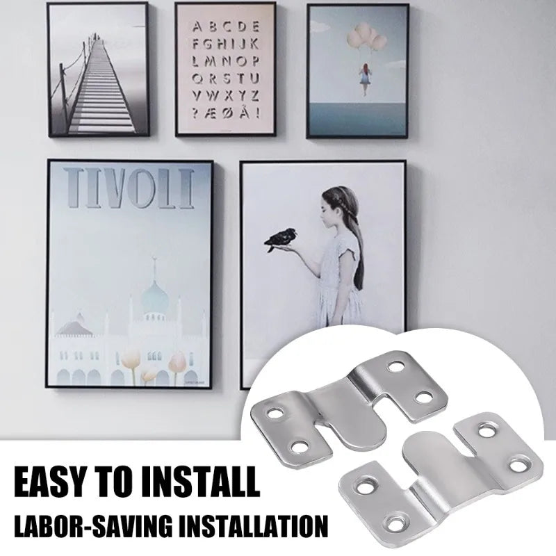 Joint connector hook for secure picture frame mounting