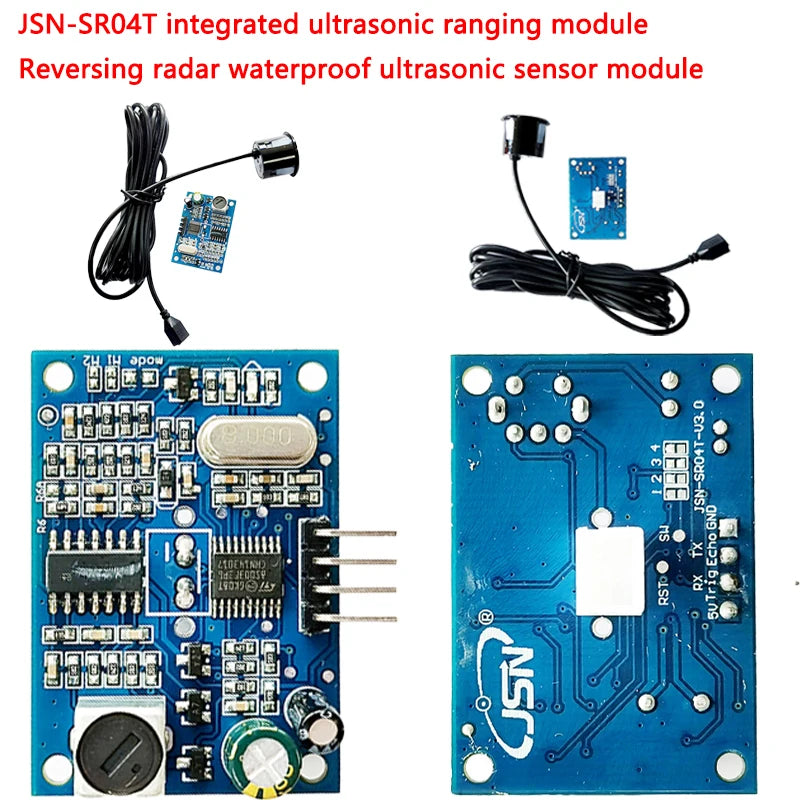 JSN-SR04T waterproof ultrasonic distance sensor module, suitable for reversing radar, obstacle detection, and DIY robotics projects