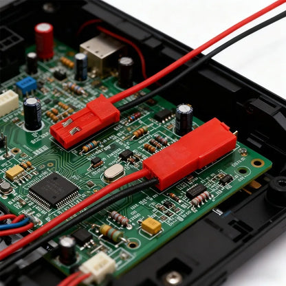 Close-up of JST 2 Pin male and female plug connectors for LED lamp strip wiring
