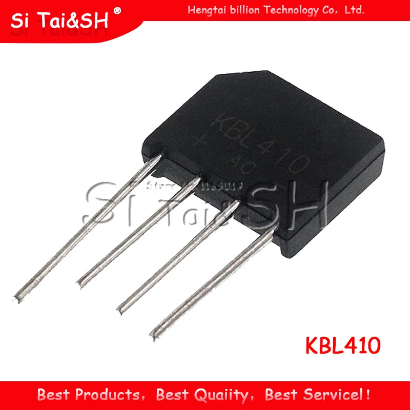 KBL410 / KBL-410 4A 1000V single-phase diode bridge rectifier, ideal for AC-DC conversion, power supply circuits, and electronics projects