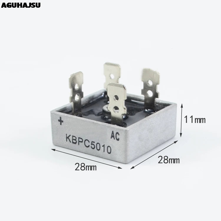 KBPC5010 50A 1000V diode bridge rectifier for AC to DC conversion in power supply and electronic circuits