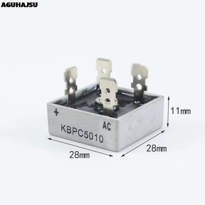 KBPC5010 50A 1000V diode bridge rectifier for AC to DC conversion in power supply and electronic circuits