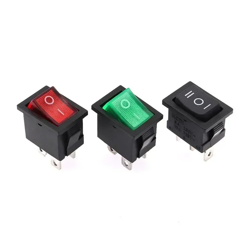 KCD1 2P toggle power switch for boats, snap-in SPST ON-OFF, rated 250V 6A AC / 125V 10A, 2/3/4 pin