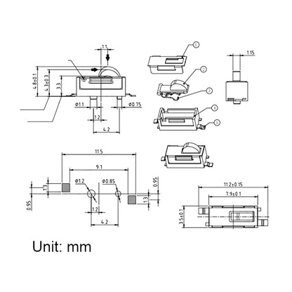 KFC-W1-03 micro switch inner spring structure