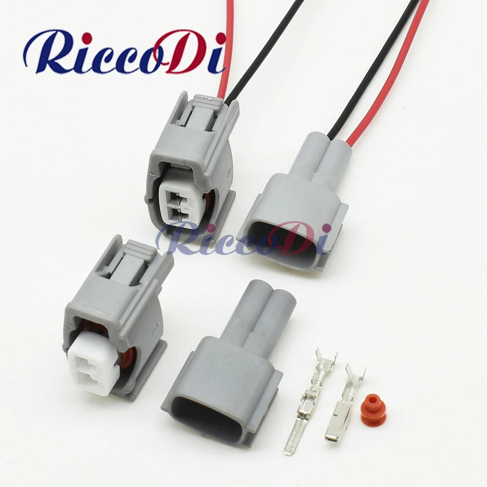 2 pin female and male knock sensor connector for fuel injector socket ensuring secure and reliable wiring