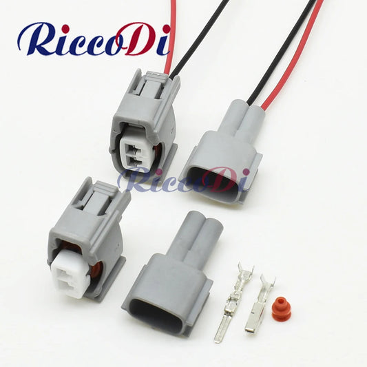 2 pin female and male knock sensor connector for fuel injector socket ensuring secure and reliable wiring