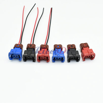 Close-up of 2 Pin knock sensor connector showing male and female terminals for secure automotive electrical connection