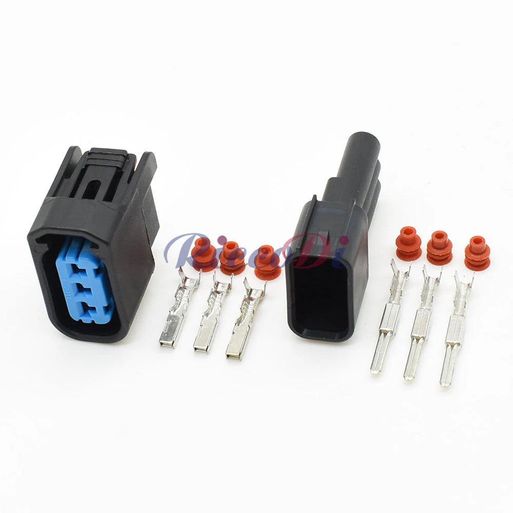 Close-up of 3 pin K-Series S2000 ignition coil connector terminals 6189-0728 for Honda vehicles