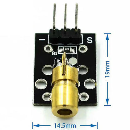 KY-008 laser sensor module compatible with Arduino and DIY electronics projects, ideal for laser detection and measurement applications