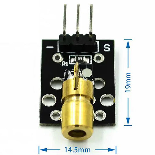 KY-008 laser sensor module compatible with Arduino and DIY electronics projects, ideal for laser detection and measurement applications