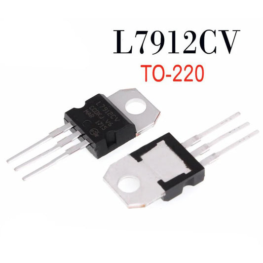 L7912CV negative voltage regulator IC in TO-220 package, 12V output, high-performance L7912 KA7912 MC7912 for electronics circuits and DIY projects