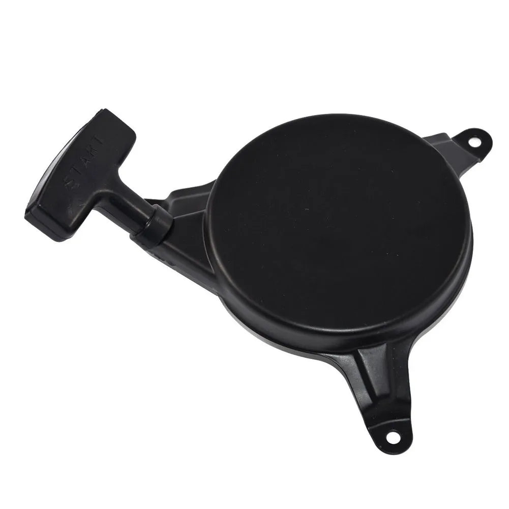 Recoil starter installed on lawnmower engine for smooth starting of garden tools