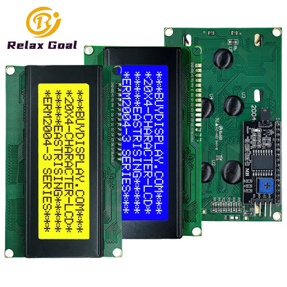 LCD2004A 20x4 character I2C LCD display module with HD44780 controller and serial interface, blue or green backlight for Arduino and DIY electronics