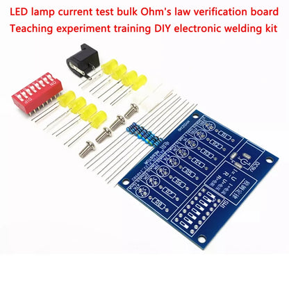 LED lamp current test and Ohm’s law verification board, ideal for DIY electronics, teaching experiments, and training projects