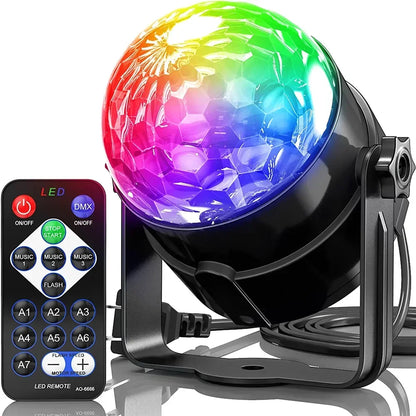 Sound activated LED disco ball party light