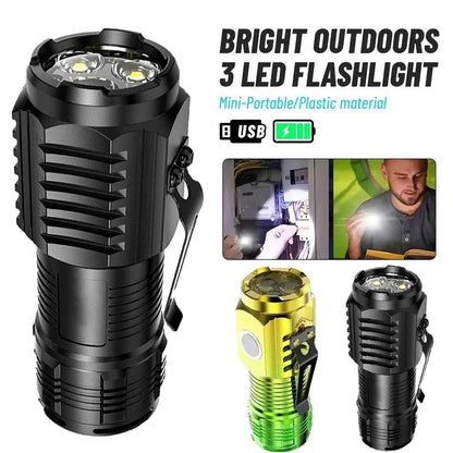 Rechargeable LED pen clip mini flashlight