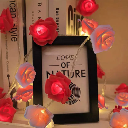 Detailed view of 3m LED rose light for Christmas and party decoration