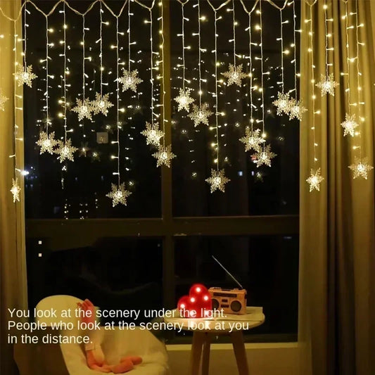 Snowflake string lights LED garland for indoor and outdoor party decoration