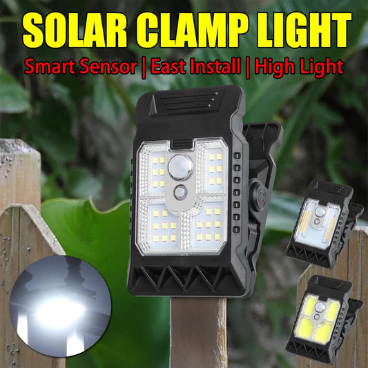 LED solar motion sensor light for outdoor security
