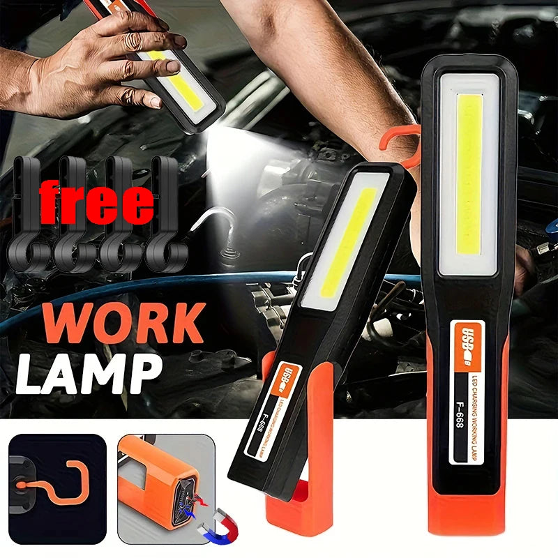 LED work light with magnetic base for maintenance