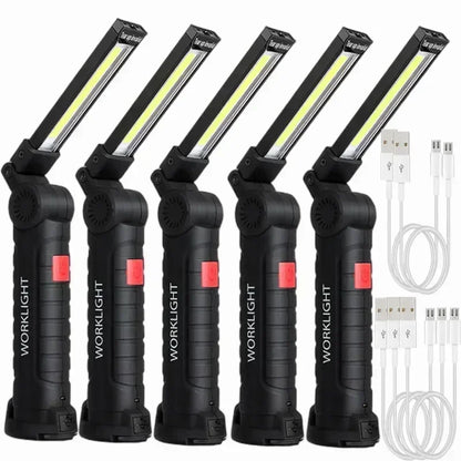 LED work light with magnetic base and hook