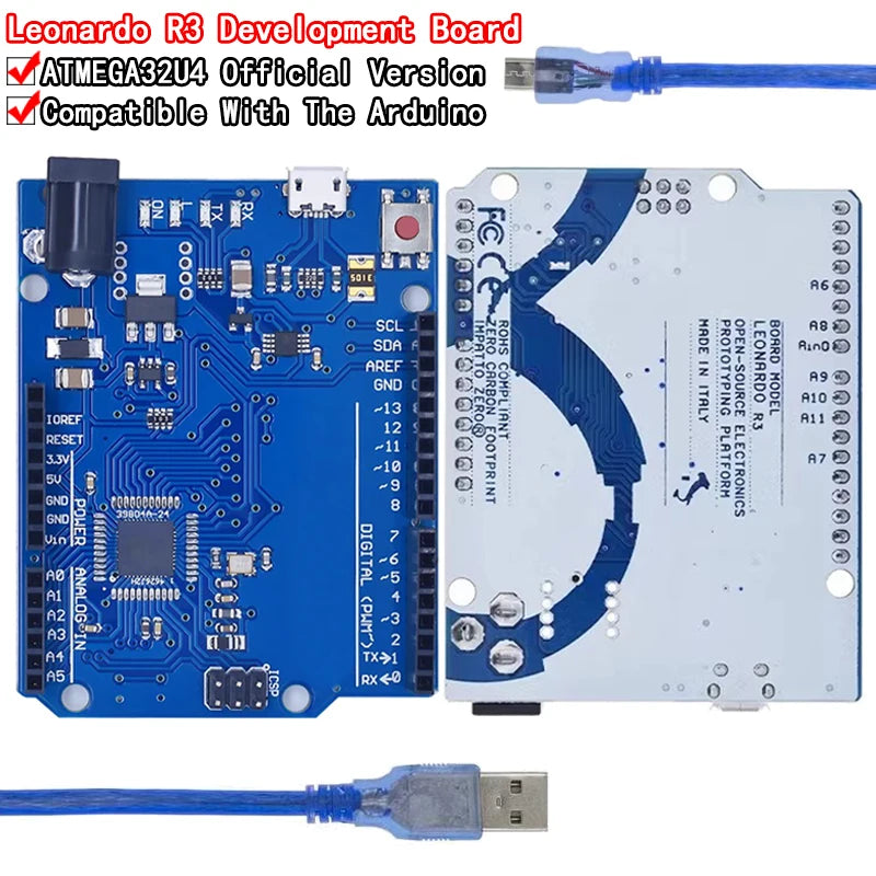 Leonardo R3 Atmega32u4 microcontroller development board with USB cable compatible with Arduino DIY projects