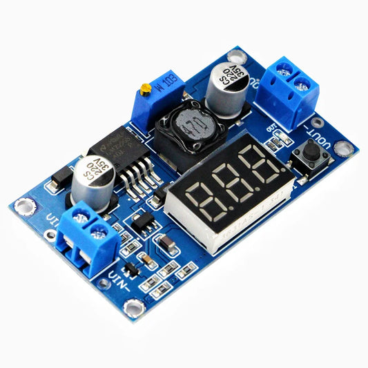 LM2596 DC-DC step-down converter voltage regulator, adjustable 4-40V input to 1.3-37V output with LED display voltmeter for DIY electronics