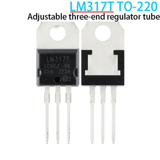 LM317T TO-220 adjustable three-terminal voltage regulator, suitable for electronics projects, DIY power supply, and circuit design