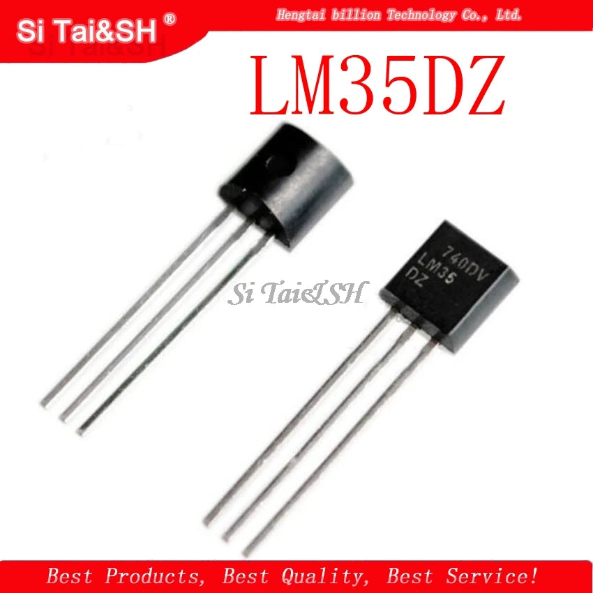 LM35DZ TO-92 precision centigrade temperature sensor IC, LM35D TO92 package for accurate temperature measurement in electronics projects