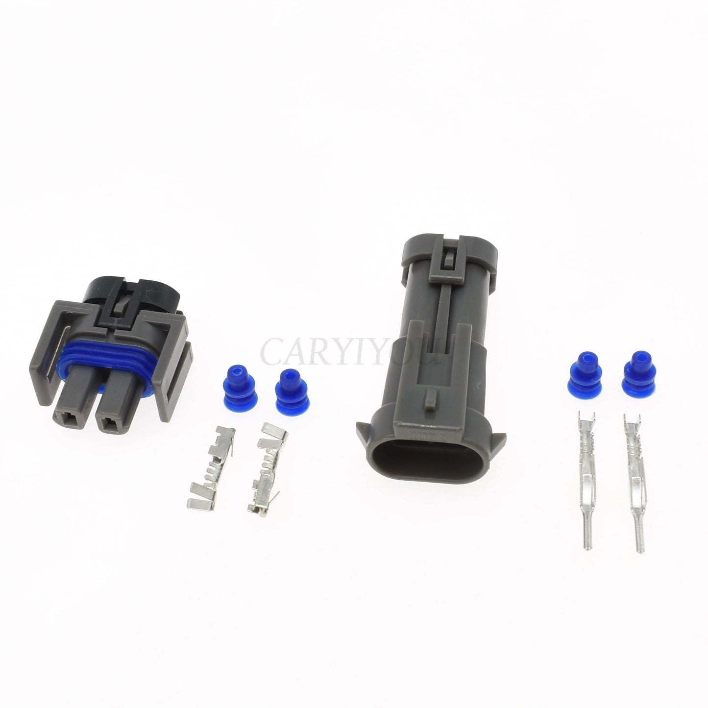 Automotive AC compressor 2 pin wire harness connector featuring secure locking mechanism to prevent disconnection