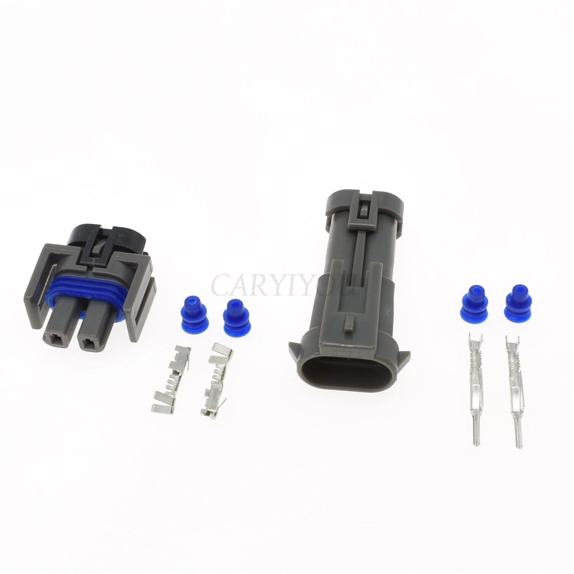 Automotive AC compressor 2 pin wire harness connector featuring secure locking mechanism to prevent disconnection