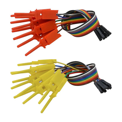 10-pin test hook clip cable for logic analyzer, electrical testing probe wire clamp kit for electronics diagnostics
