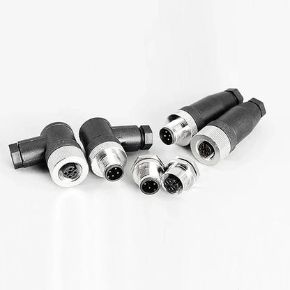 M12 12mm sensor connector male female straight angle for industrial and automation applications
