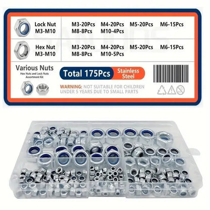 Locknut assortment kit sizes M3 to M12