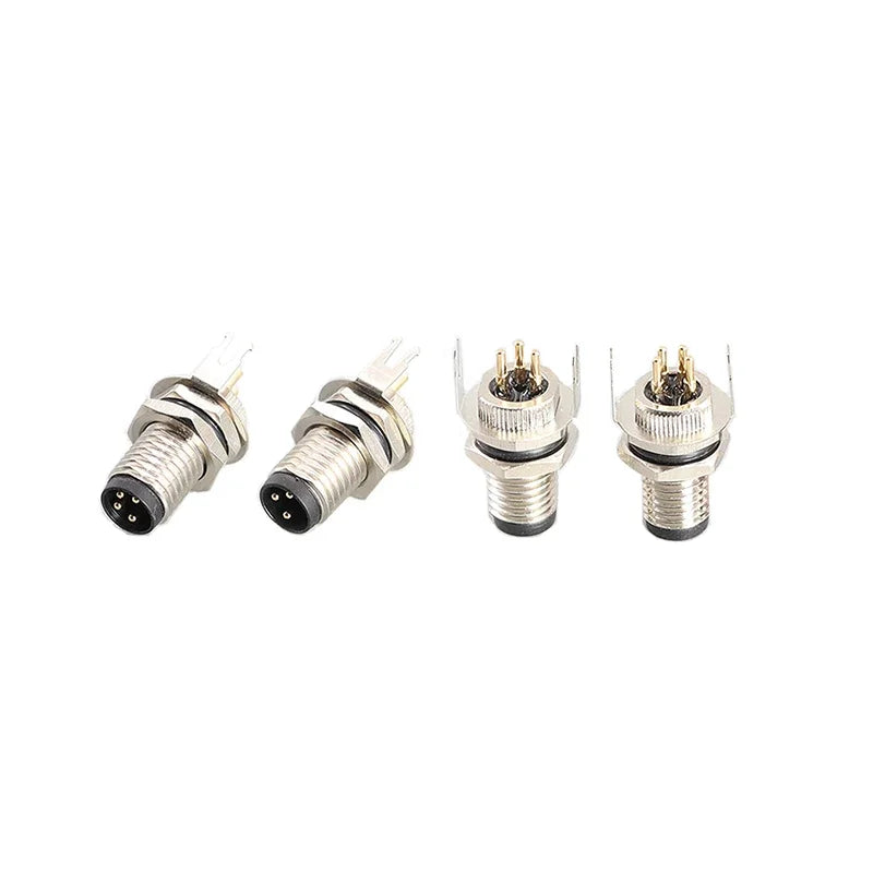 Structure of M8 aviation plug sensor connector with straight and curved pins, 3/4/5/6/8P, waterproof male and female socket