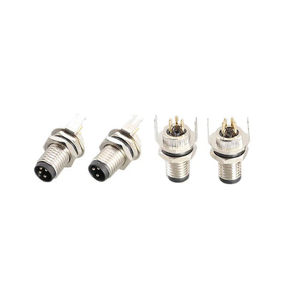 Structure of M8 aviation plug sensor connector with straight and curved pins, 3/4/5/6/8P, waterproof male and female socket