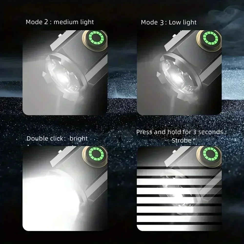 Tactical flashlight with magnet side clip