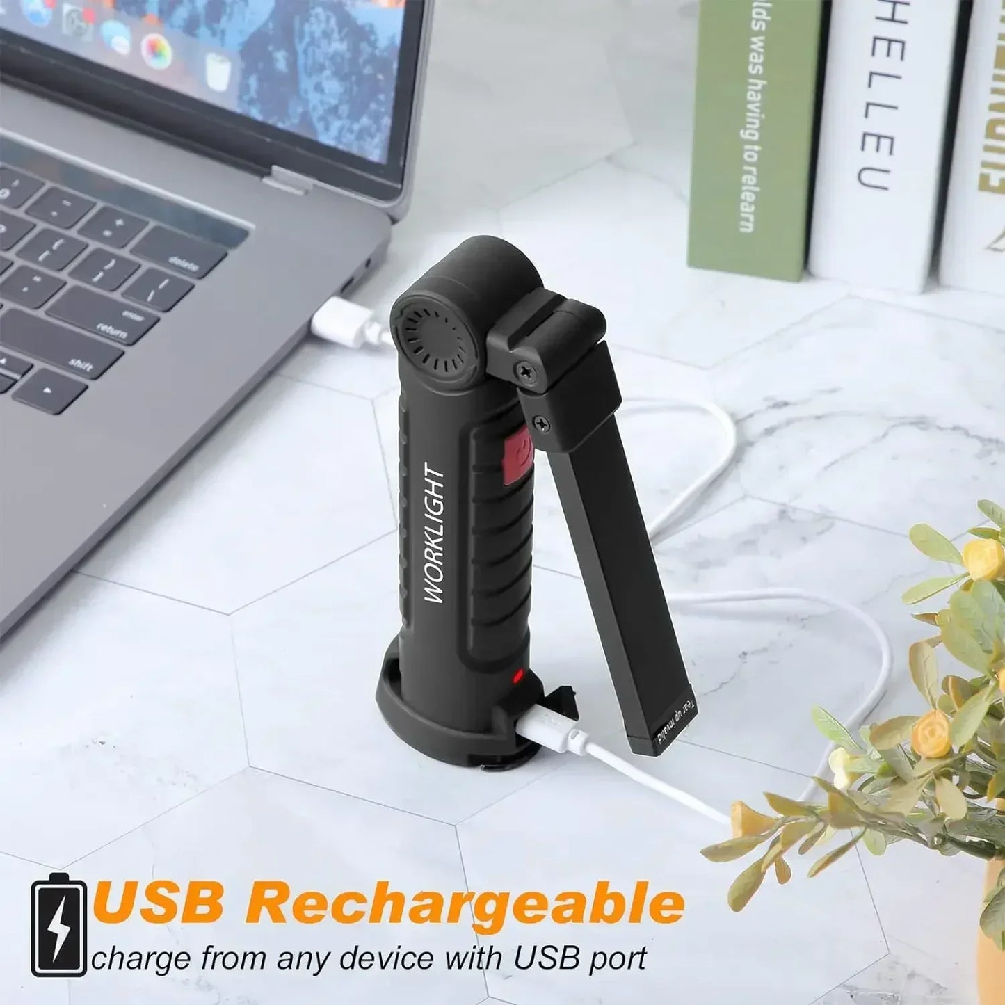 Magnetic hook LED work light for hands-free use