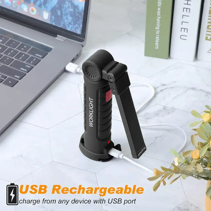 Magnetic hook LED work light for hands-free use