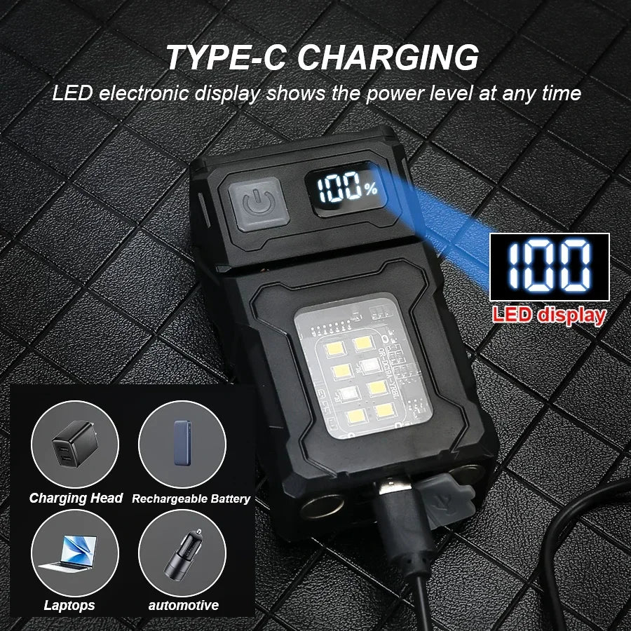Magnetic base mini LED flashlight