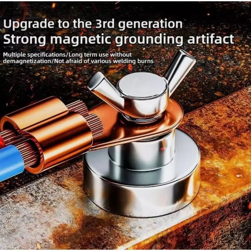 Magnetism welding fixing clamp for precise electrode positioning and welding safety