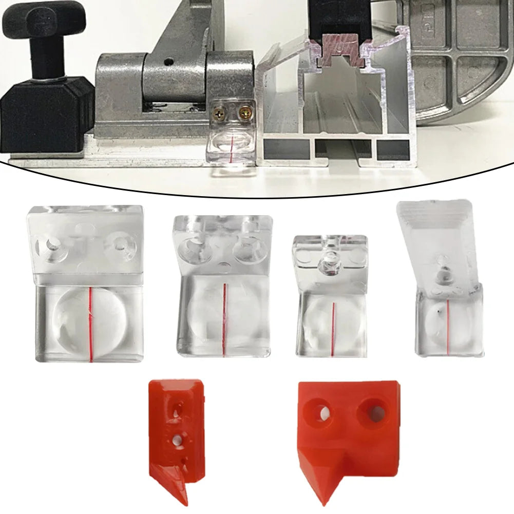 Magnifier baffle used with sliding table saw ruler for woodworking and edge banding machines, 25mm and 32mm holes