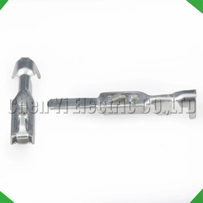 Male and female 2.8mm crimp pin set for automotive wiring