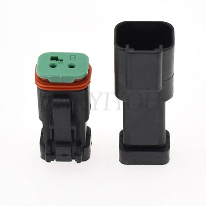 male and female DT series connector plug designed for automotive wiring and waterproof applications