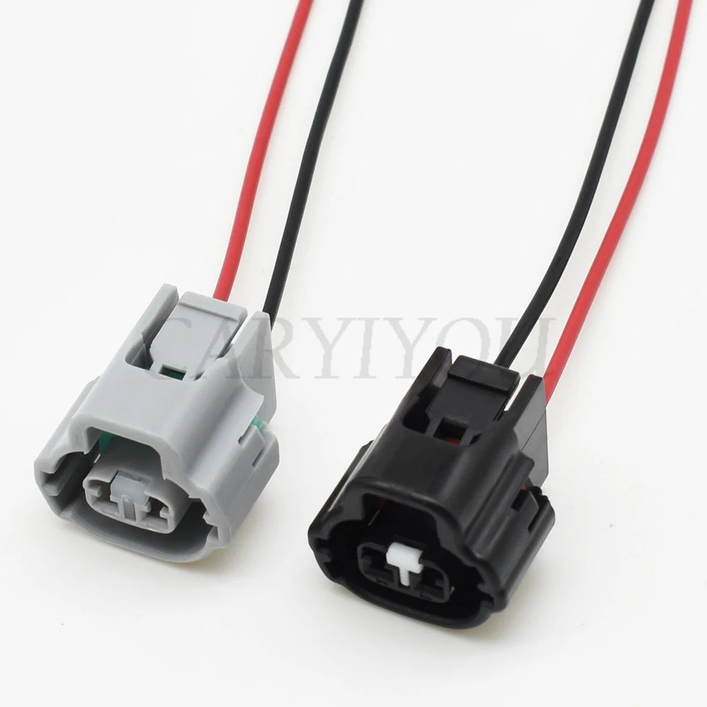 male and female automotive plug connector for VVT-i solenoid with durable terminals and secure fit