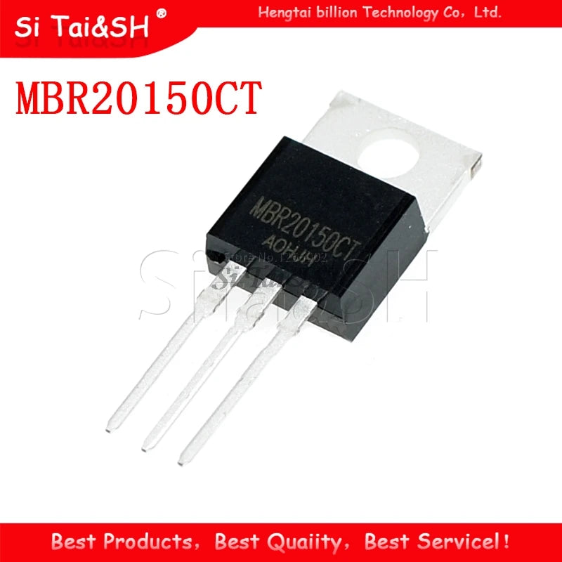 5pcs MBR20150CT TO-220 Schottky Rectifier Diode 20A 150V Dual Power Fa ...