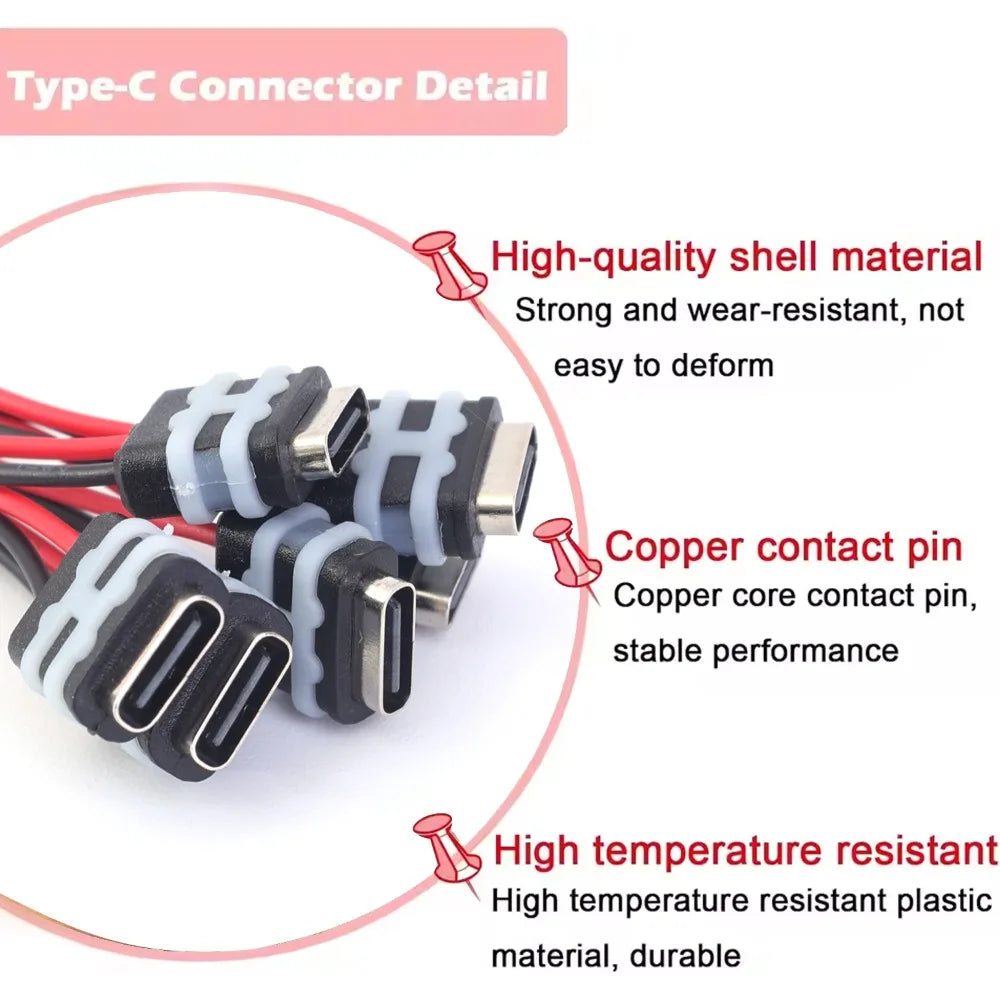 USB C panel mount connector for medical equipment