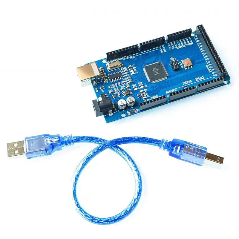 MEGA2560 R3 improved version development board with CH340G USB interface and data cable, ideal for Arduino projects and electronics prototyping