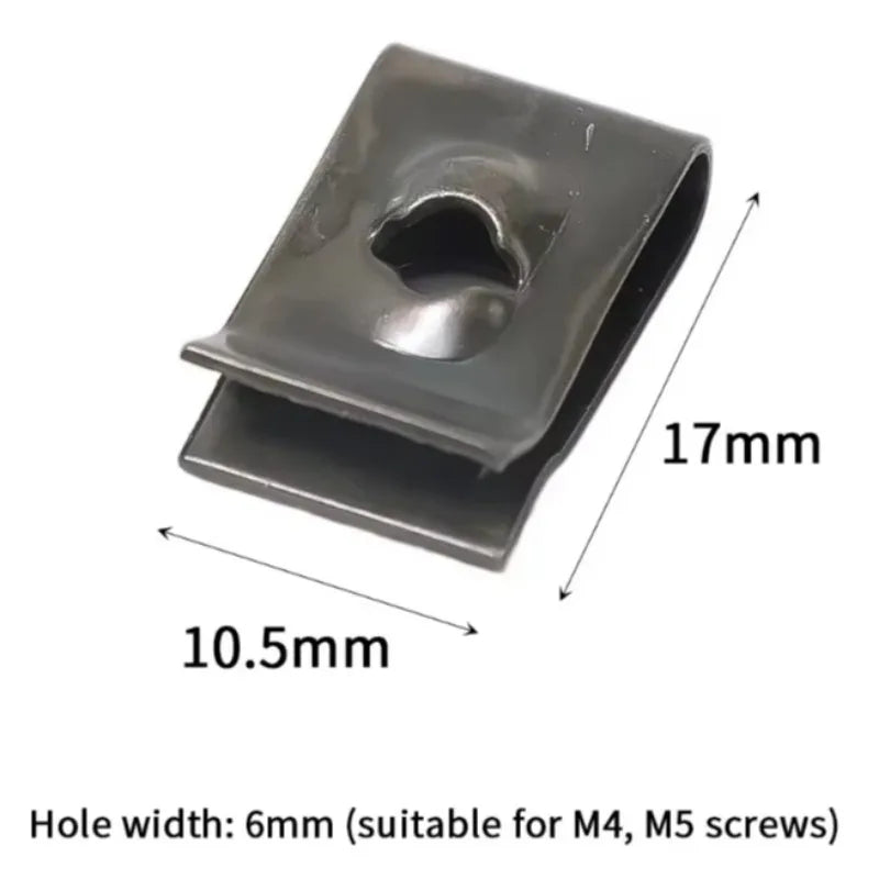 Metal screw fastener clip for automotive use
