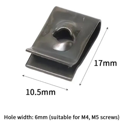 Metal screw fastener clip for automotive use